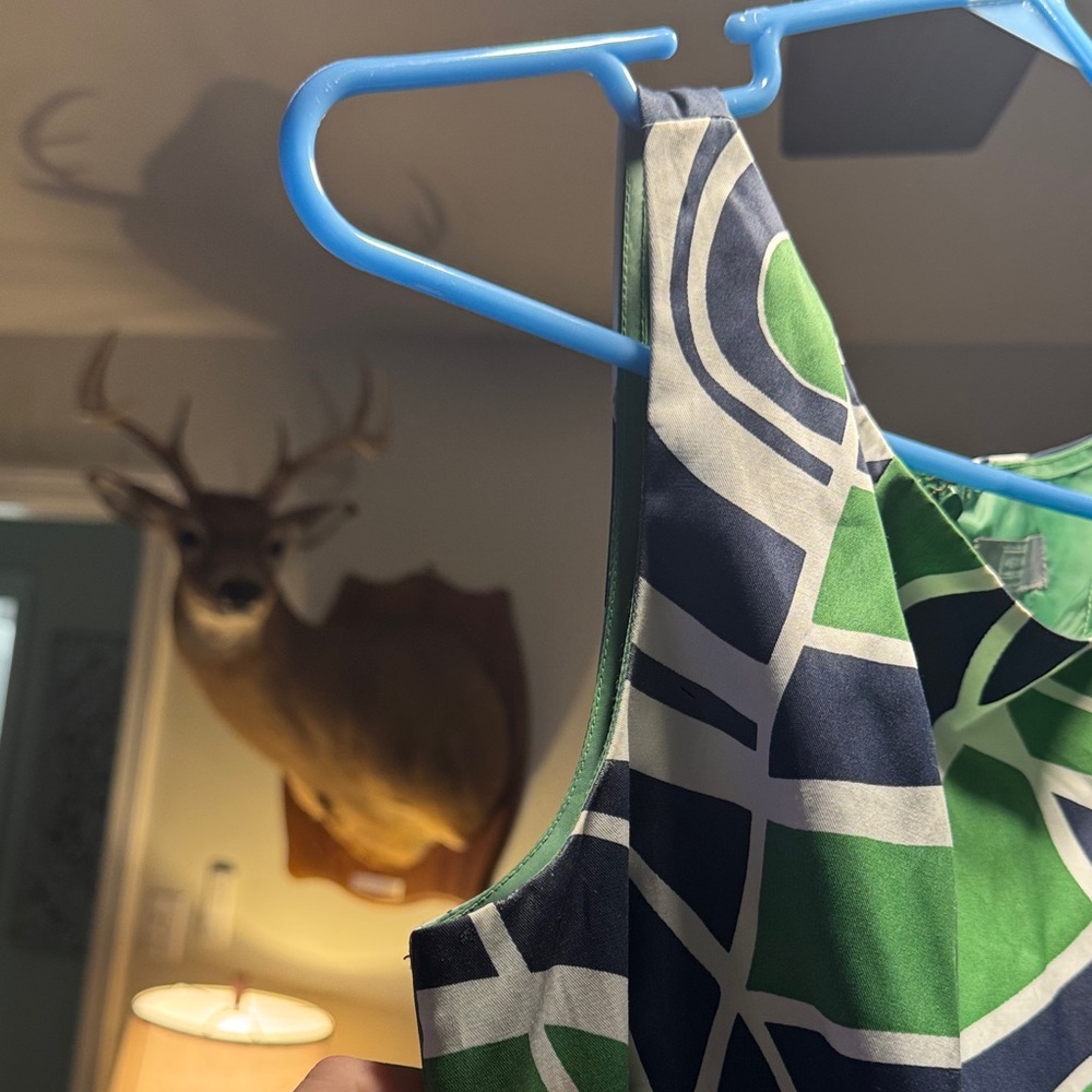 Merona Green and Navy Blue Swirl Midi Dress - Picture 7 of 9